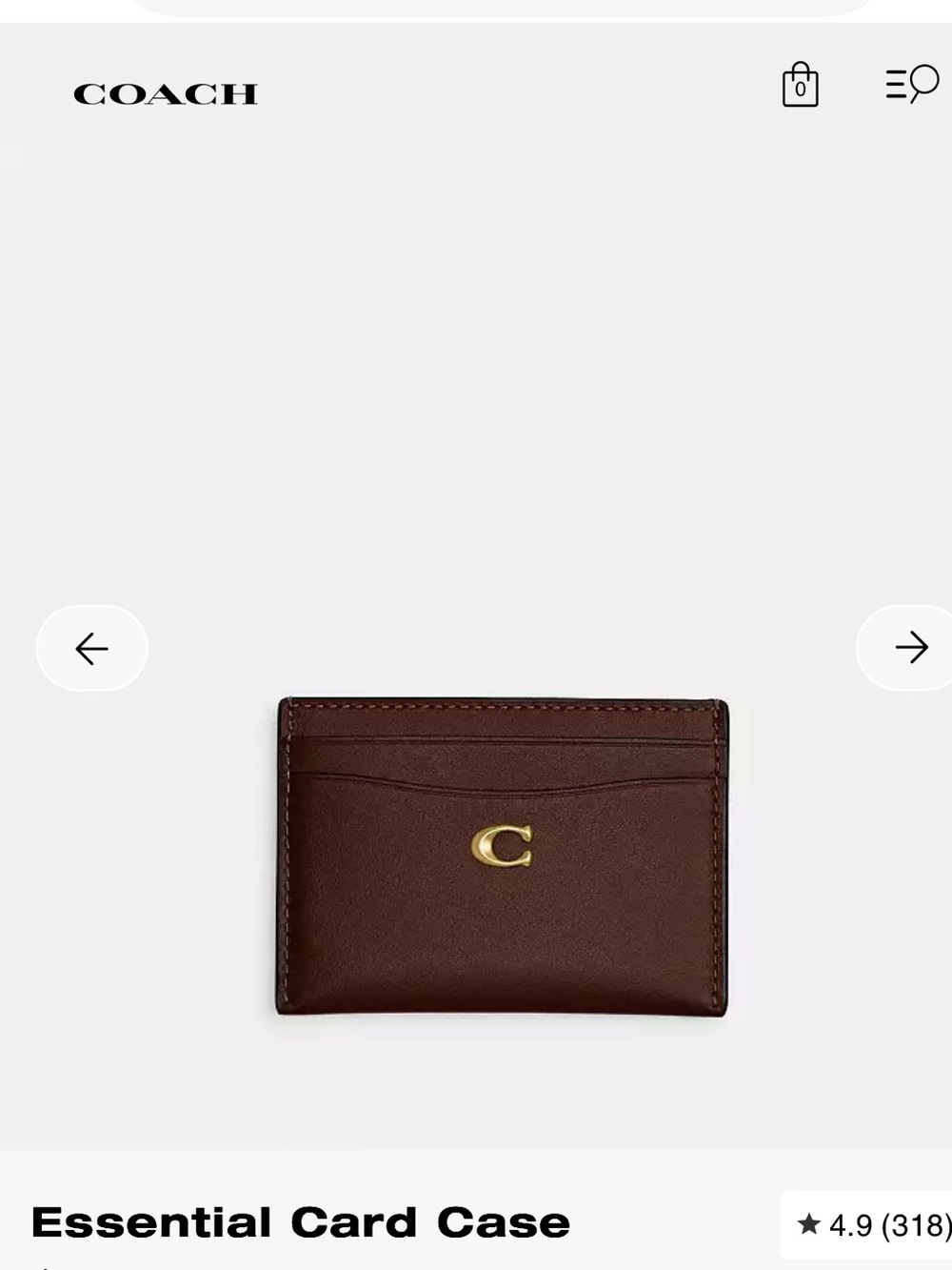 Coach Essential Card Case